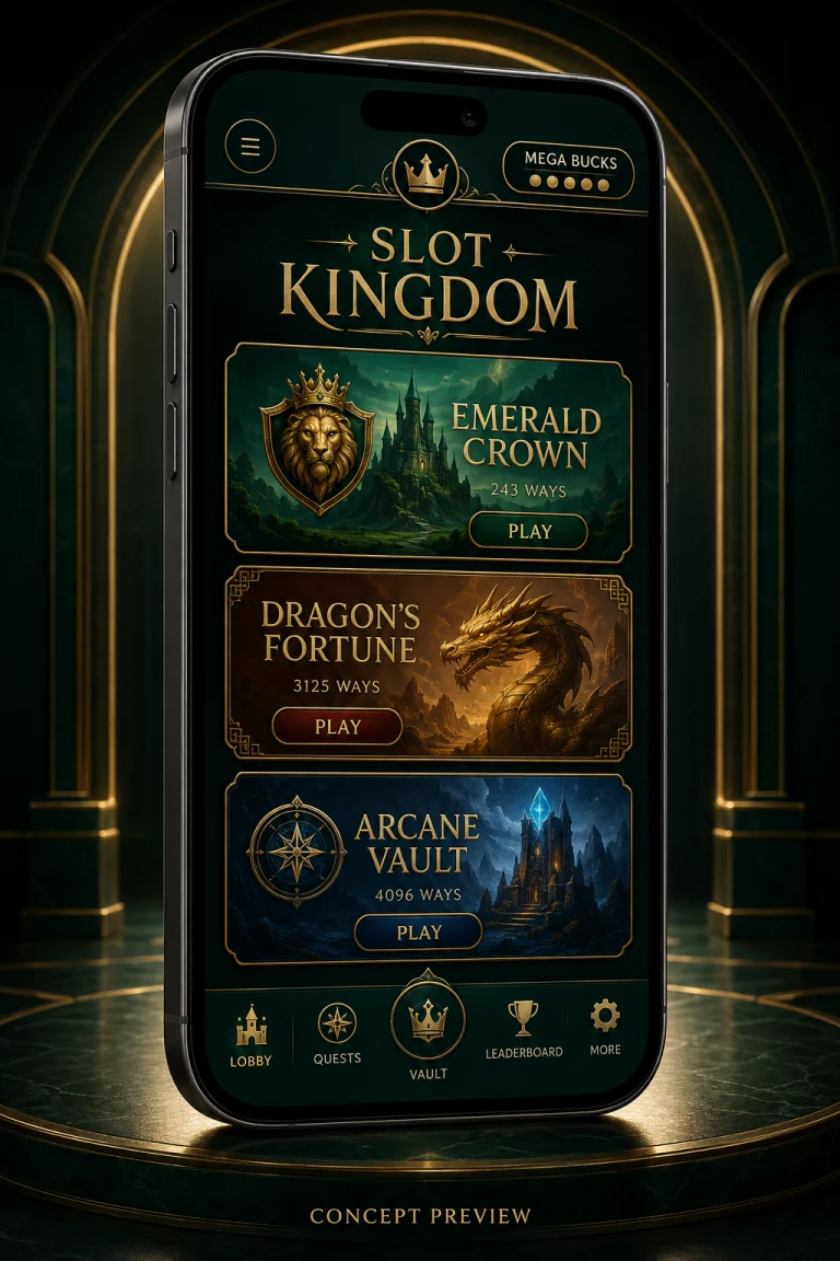 Slot Kingdom temporary app interface concept